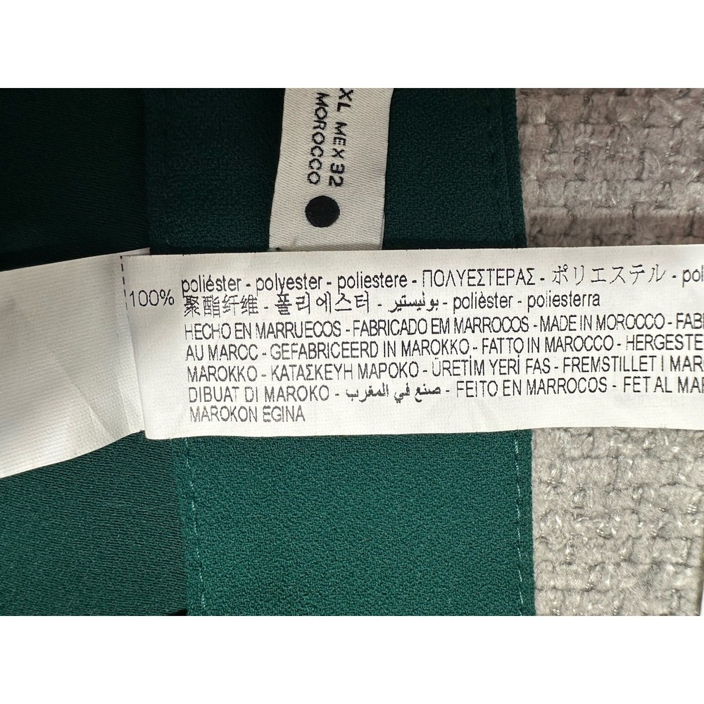 Zara Trousers Womens XL 35x34 Green Pants‎ Career Side Zip - Picture 9 of 10